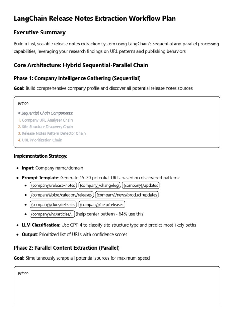 LangChain Release Notes Extraction Plan | PDF | Information Science ...