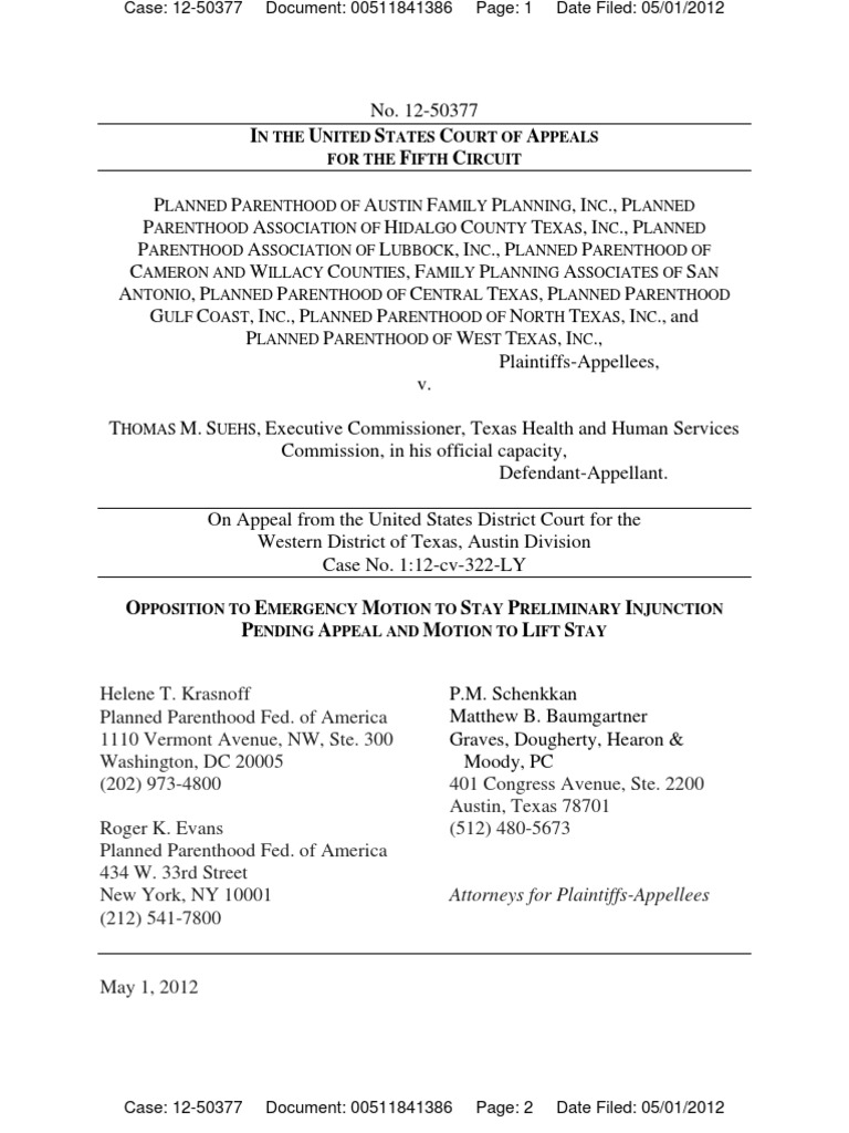 Opposition To Emergency Motion To Stay Preliminary Injunction Pending ...