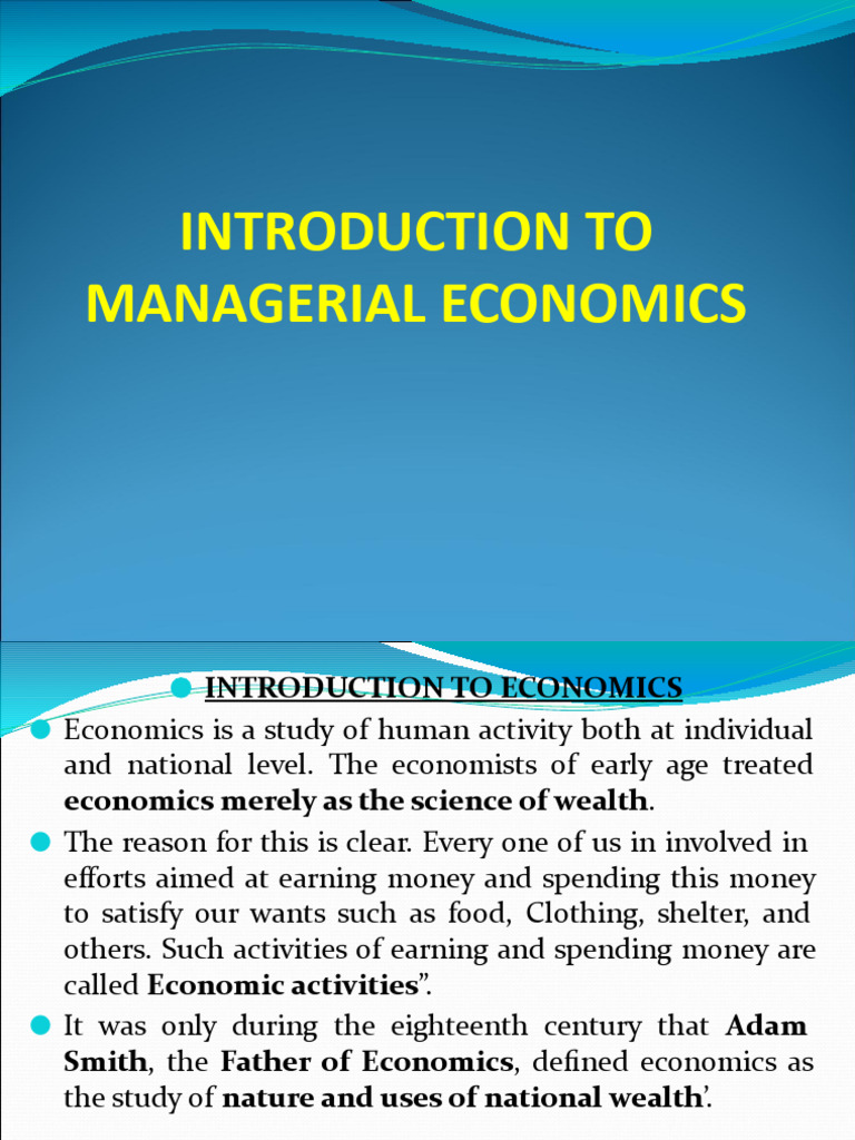 Introduction to Managerial Economics | PDF | Economics | Microeconomics