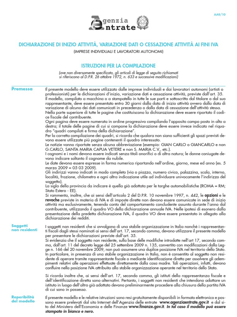 Aa9 10istruzioni