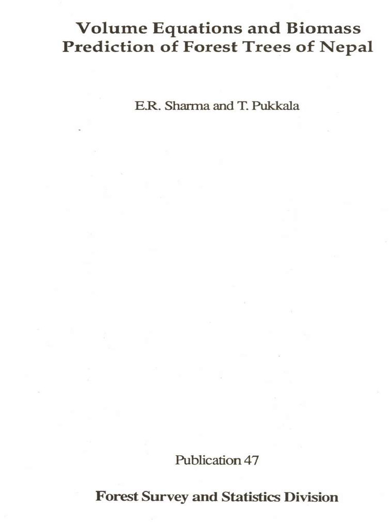 Forest Tree Volume and Biomass Models | PDF | Forests | Trees