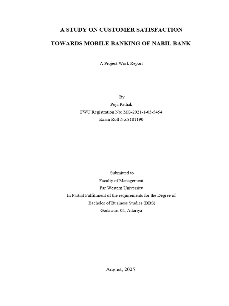 Customer Satisfaction in Nabil Bank Mobile Banking | PDF | Survey ...