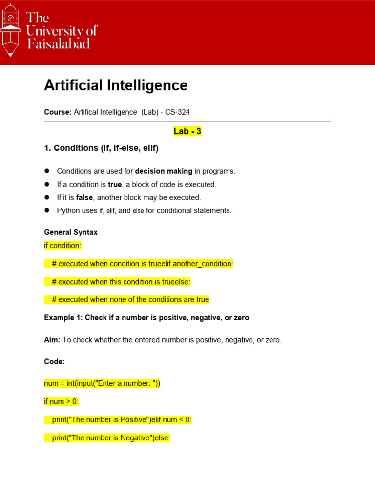 Python Conditional Statements and Loops | PDF | Control Flow | Computer ...