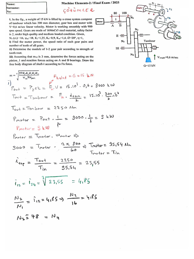 Machine Elements 2 Solution Final 2025 | PDF