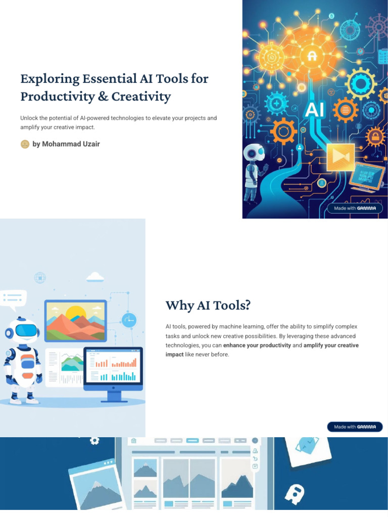 Exploring Essential AI Tools For Productivity and Creativity | PDF