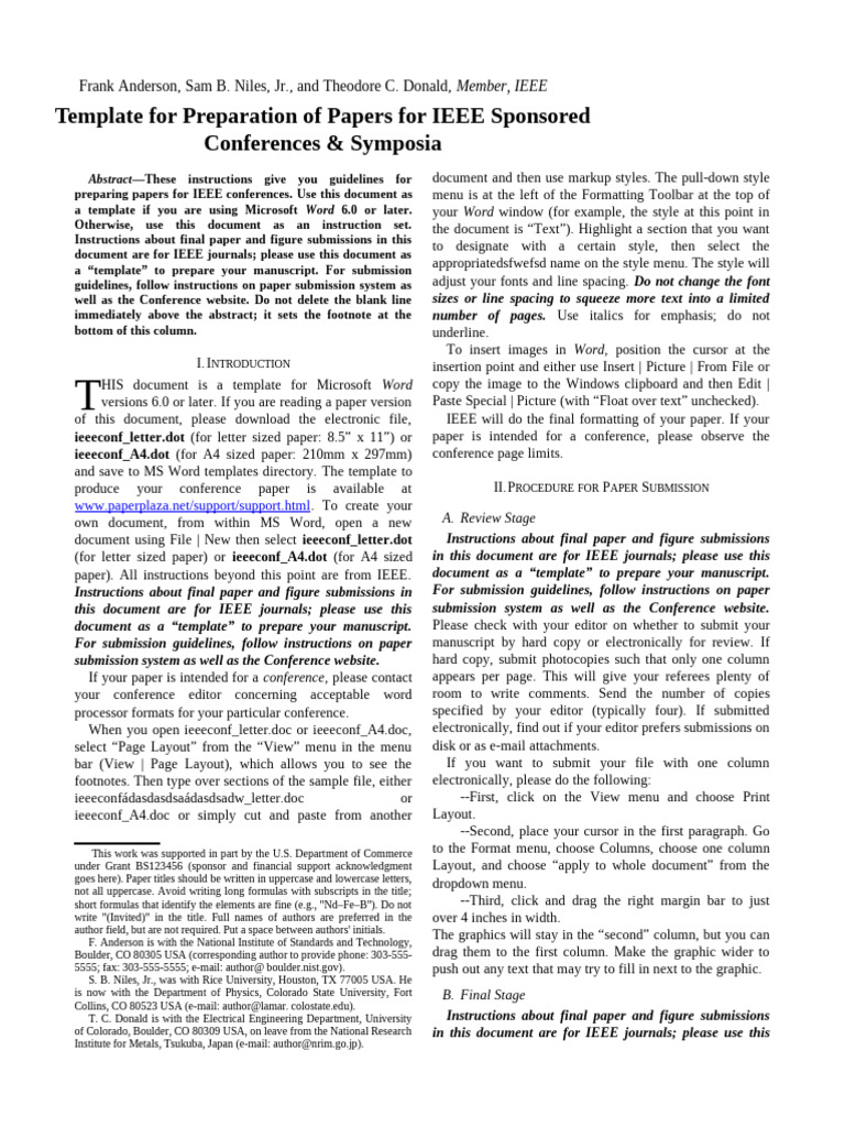 IEEE Conference Paper Preparation Guide | PDF | Microsoft Word | Bracket