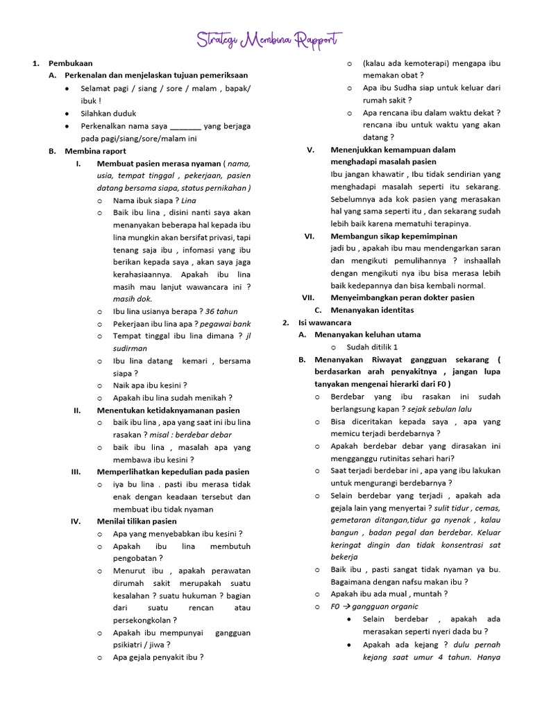 Strategi Membangun Rapport Pasien | PDF