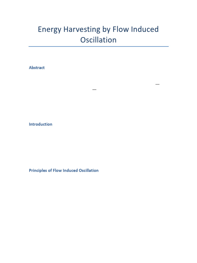Energy Harvesting by Flow Induced Oscillation | PDF | Energy Harvesting ...