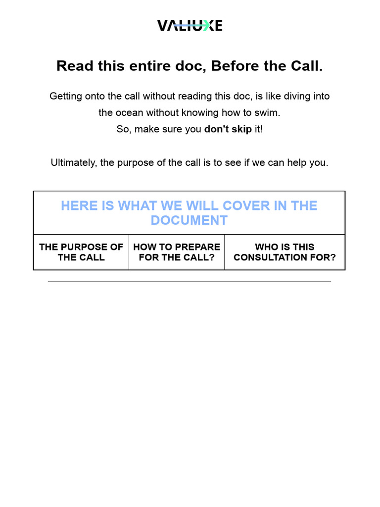 Call Preparation Guide for Business Growth | PDF