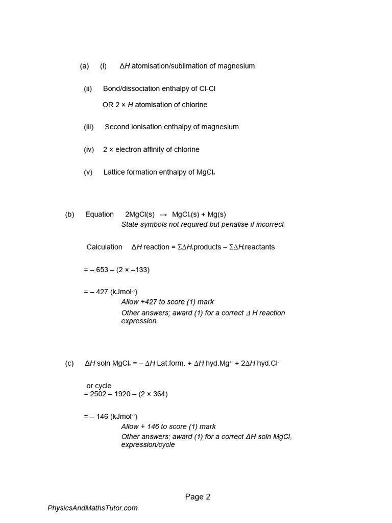 Application of Hess's Law 5 MS | PDF | Gibbs Free Energy | Chemical ...