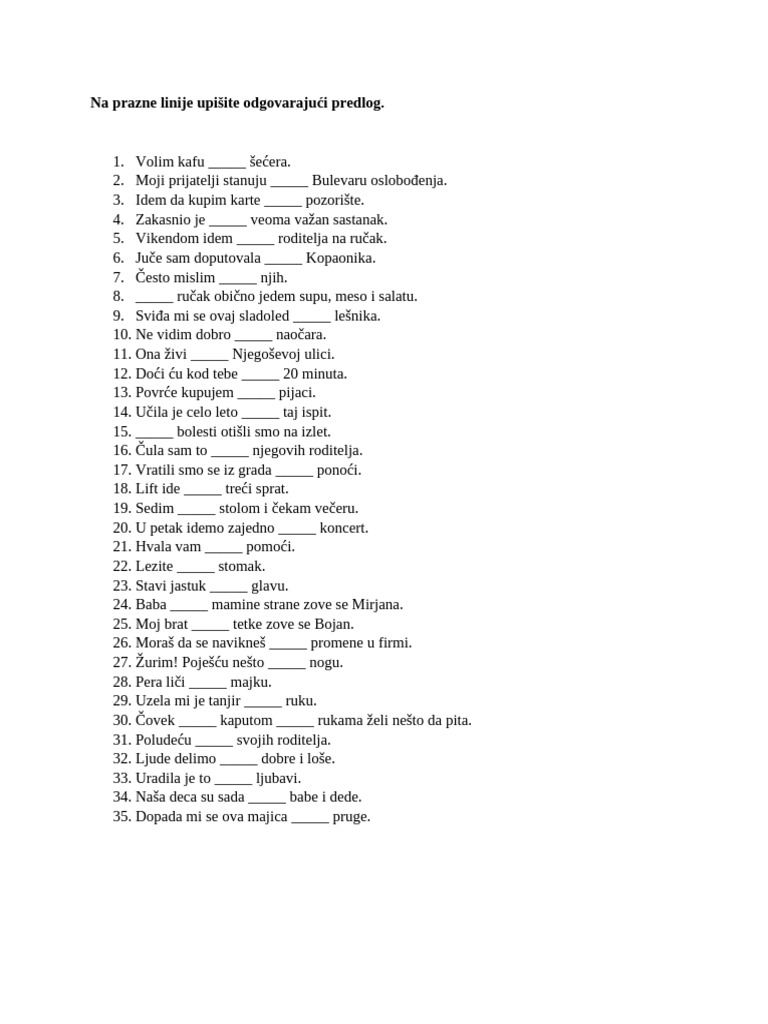 Predlozi Za B1 | PDF