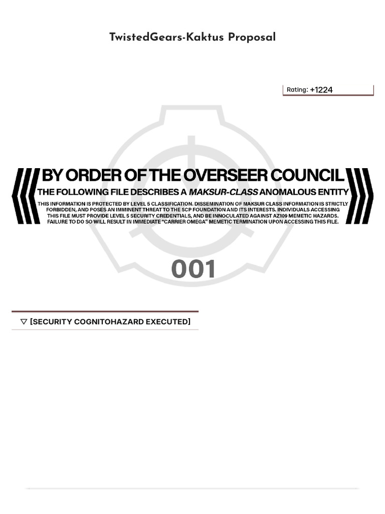 SCP-001: The Church of the Broken God | PDF