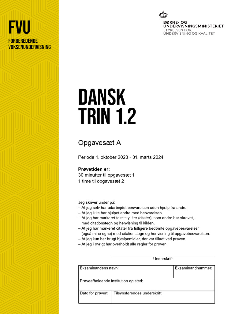 FVU DANSK Trin 12A 20859 | PDF