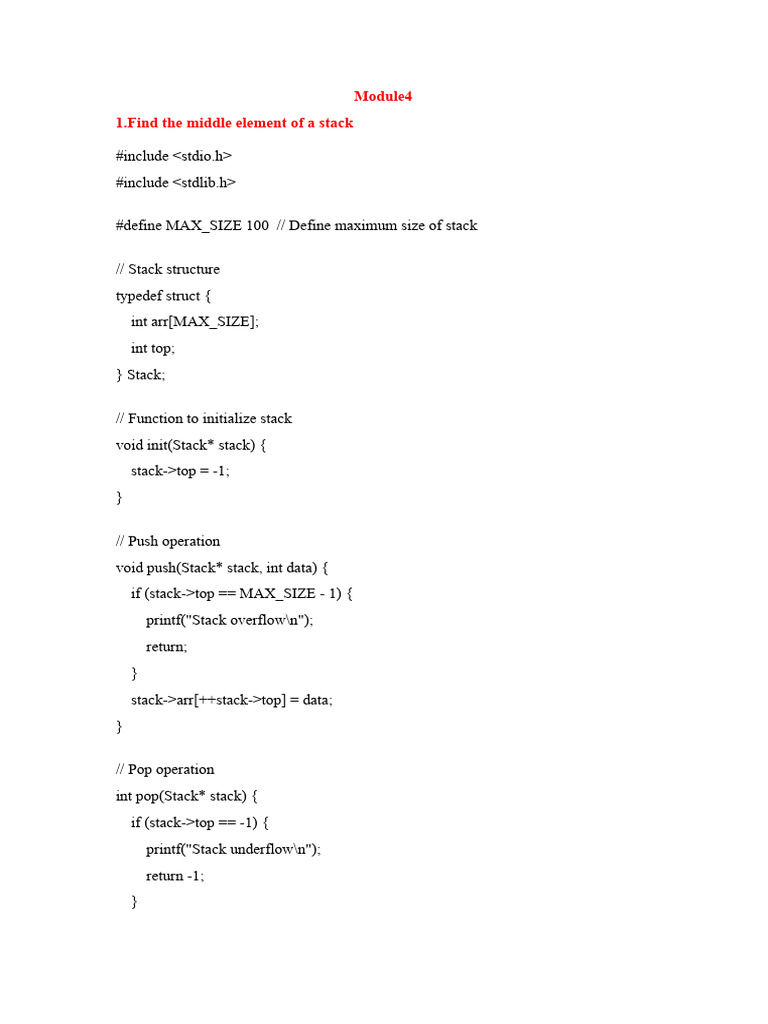 Stack Middle Element & Celebrity Problem | PDF