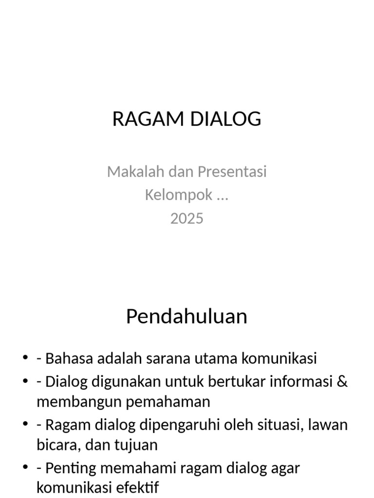 Ragam Dialog dalam Komunikasi Efektif | PDF