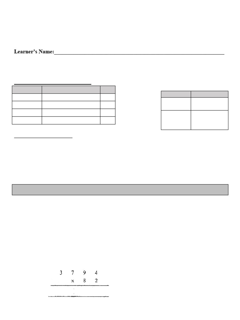 Grade 7 Term 3 Math Assessment 2024 | PDF | Area | Length