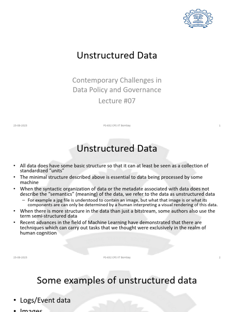 Unstructured Data in Machine Learning | PDF | Information Science ...