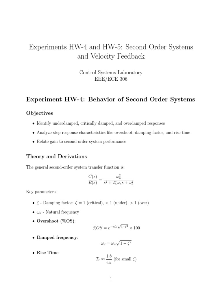 EEE305L Theory Exp 4 and Exp 5 | PDF | Damping | Electrical Engineering