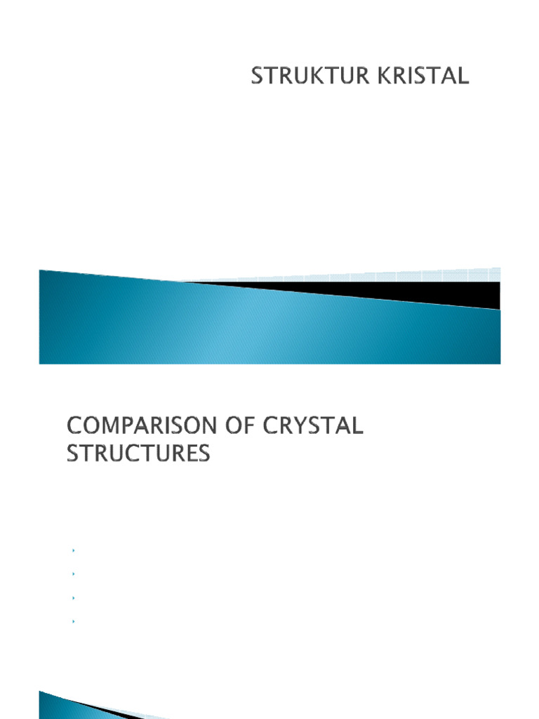 Crystal Structures and Density Calculations | PDF | Crystal Structure ...