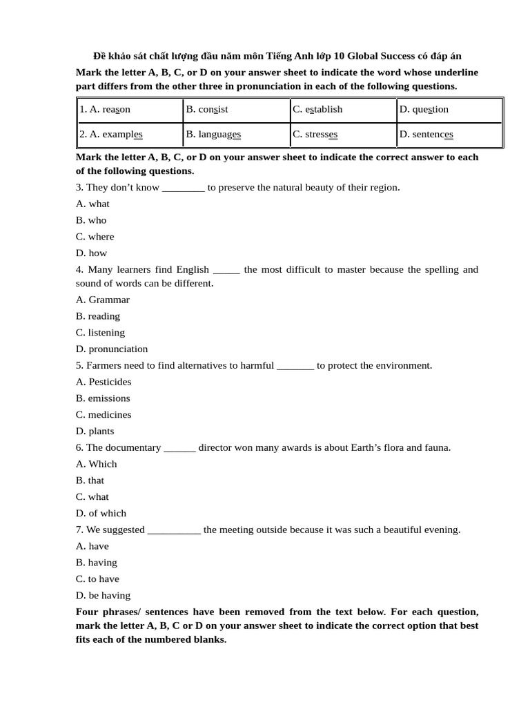 Đề khảo sát - Kiệt | PDF | English Language | Human Communication
