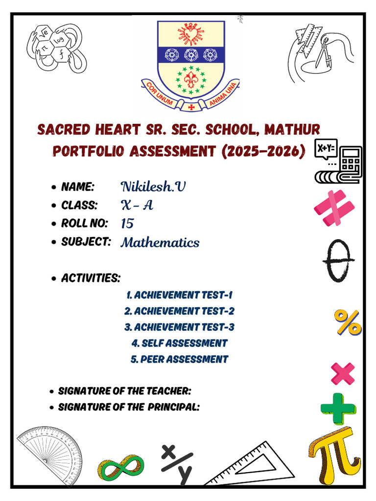Sacred Heart School Math Portfolio 2025-26 | PDF