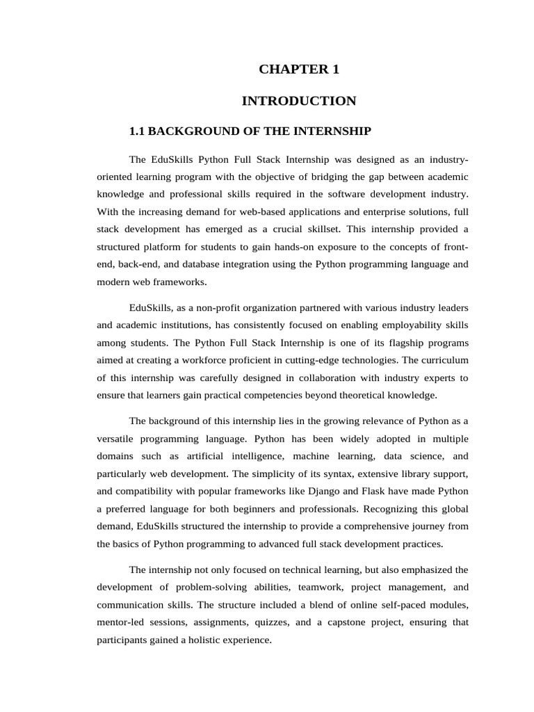 Background of Internship | PDF | Python (Programming Language) | Learning