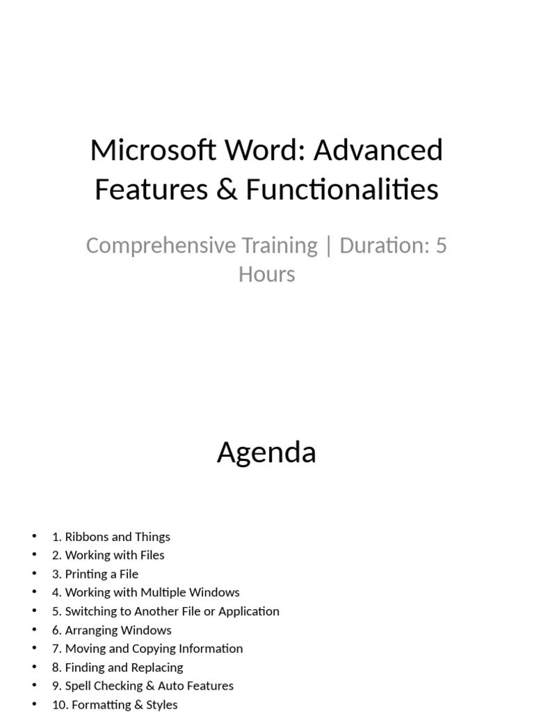 Advanced Microsoft Word Training Guide | PDF | Microsoft Word | Software