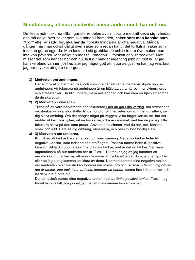 Mindfulness | PDF