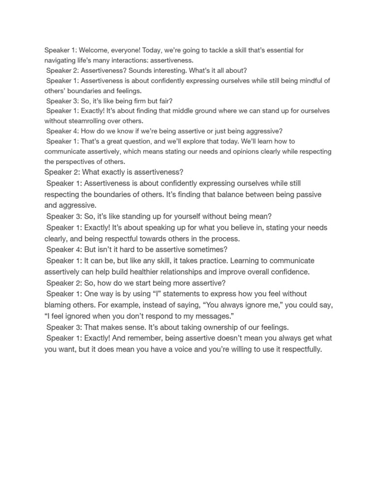 Assembly Assertiveness | PDF