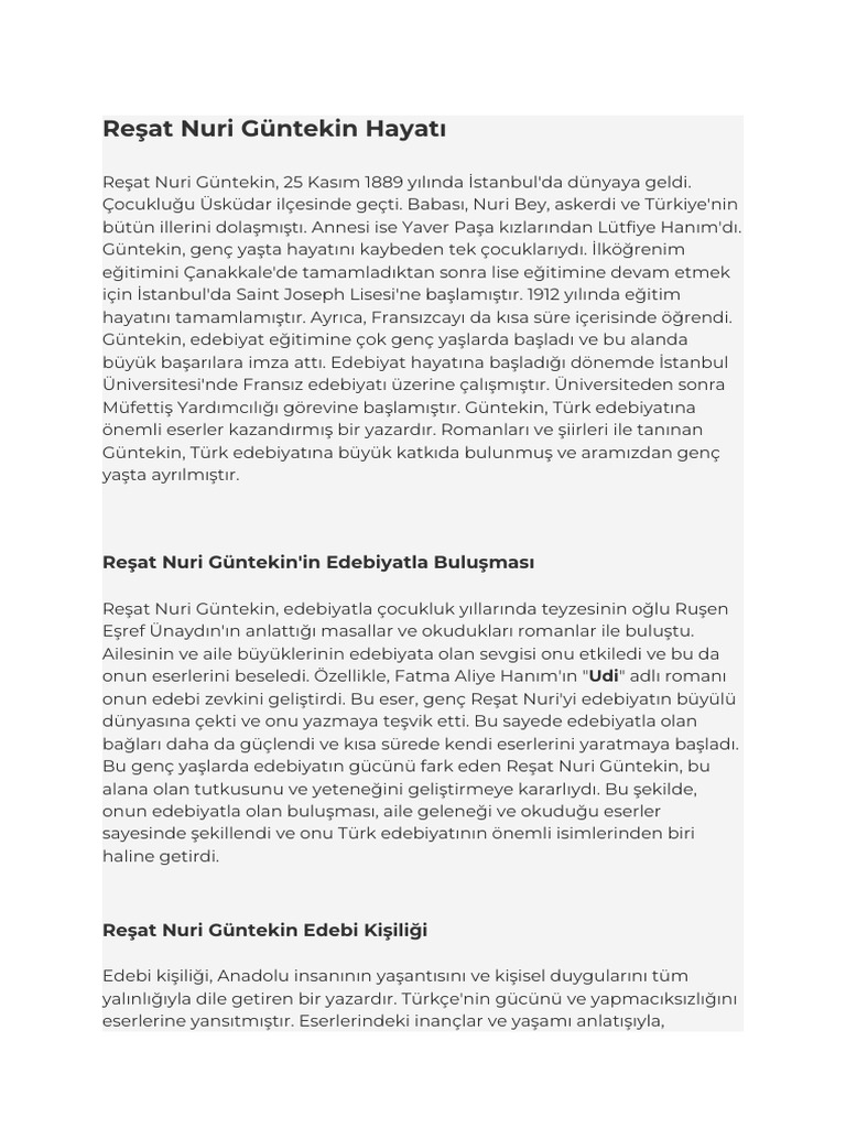 Resat Nuru Guntekın Kımıdr | PDF
