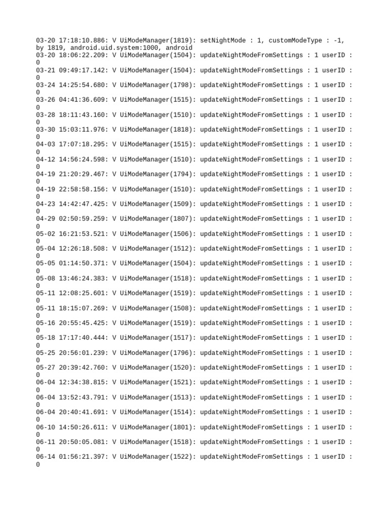 Android Night Mode Updates Log | PDF