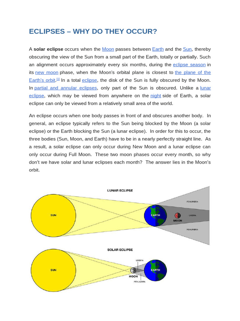 Understanding Solar Eclipses Explained | PDF