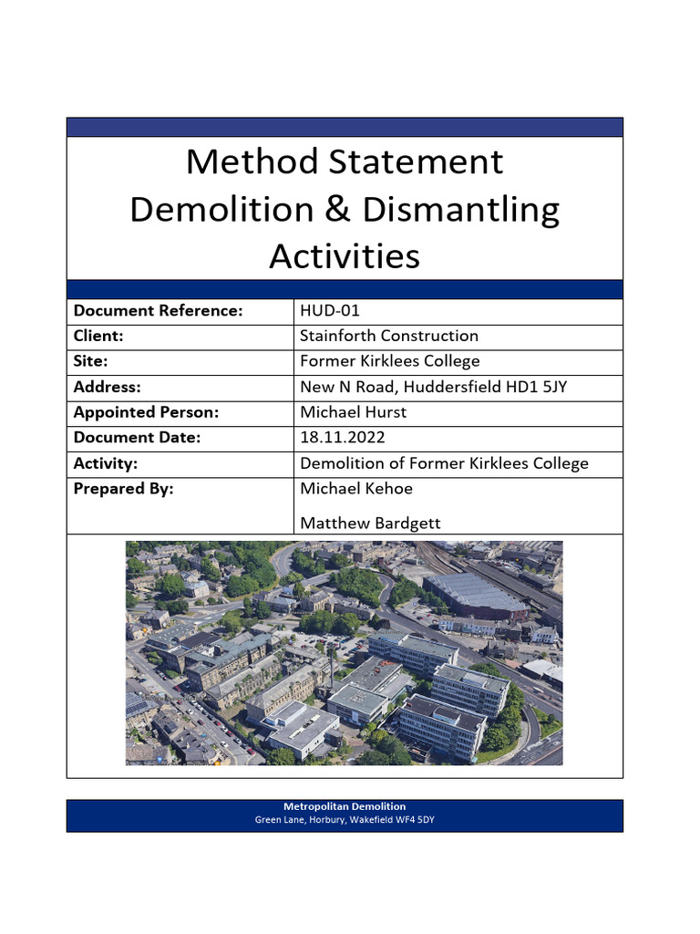Asbestos Survey for Kirklees College Demolition | PDF | Demolition ...