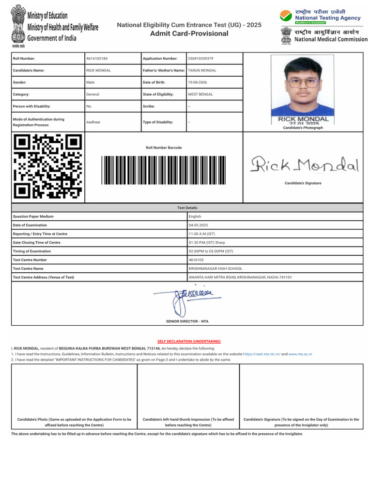 AdmitCard 250410359379 | PDF