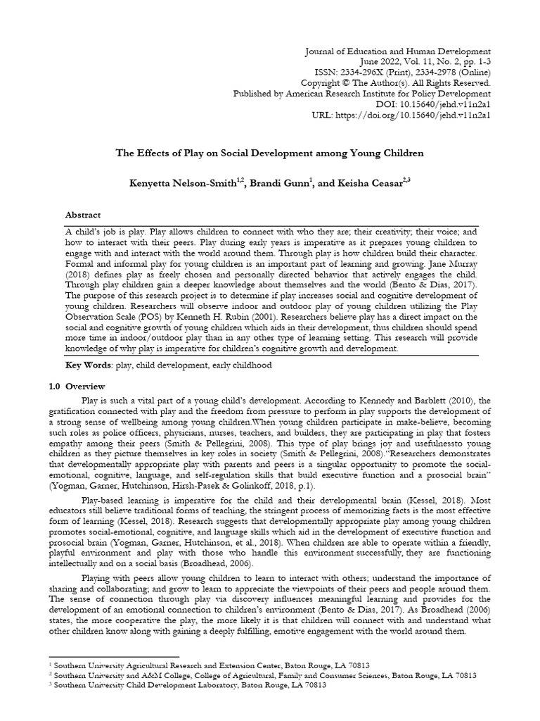Impact of Play on Child Development | PDF | Learning | Constructivism ...