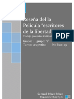 Reporte de La Película Escritores de La Libertad