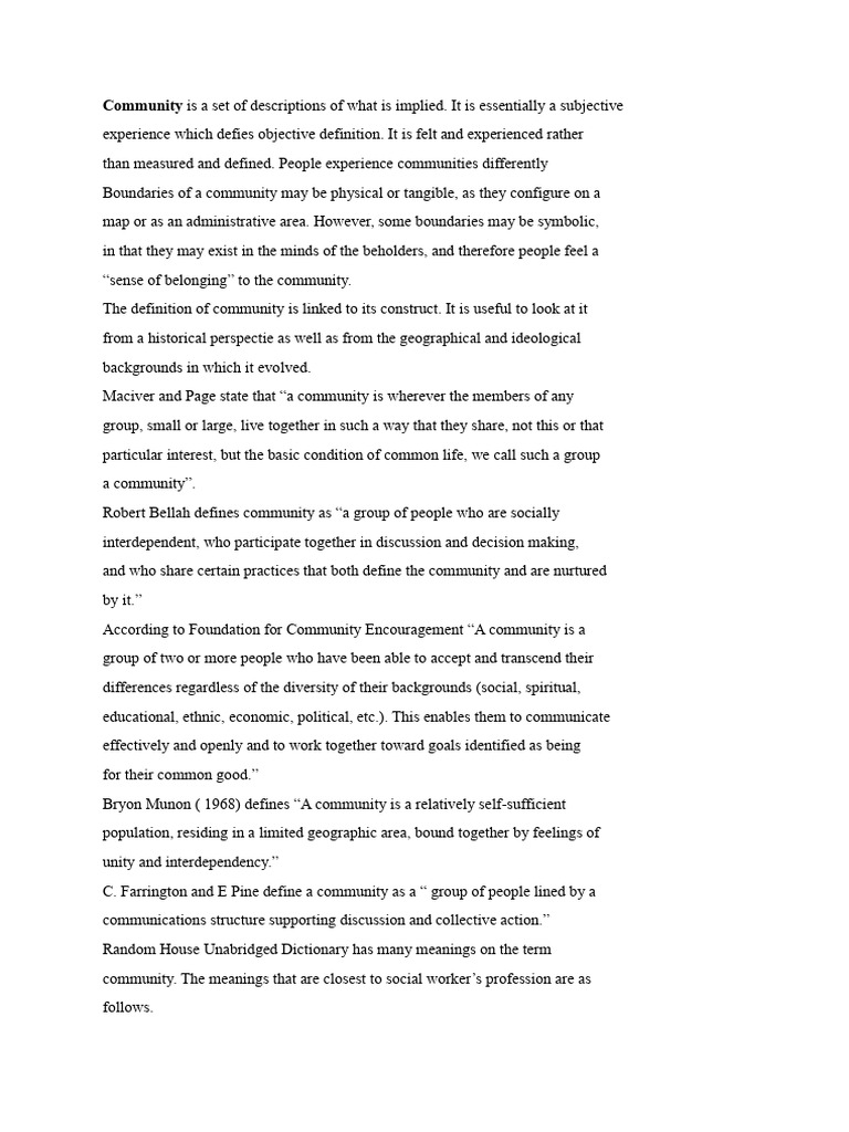 Understanding Community Dynamics and Types | PDF | System | Community