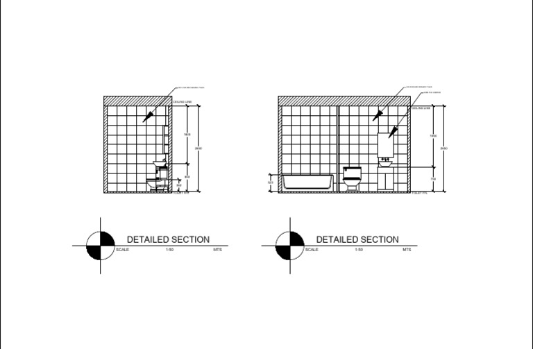 Toilet Section Details 1:50 Scale | PDF
