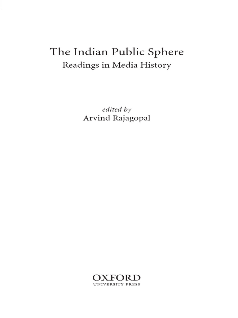Rajagopal Arvind - The Indian Public Sphere | PDF | Rama | News
