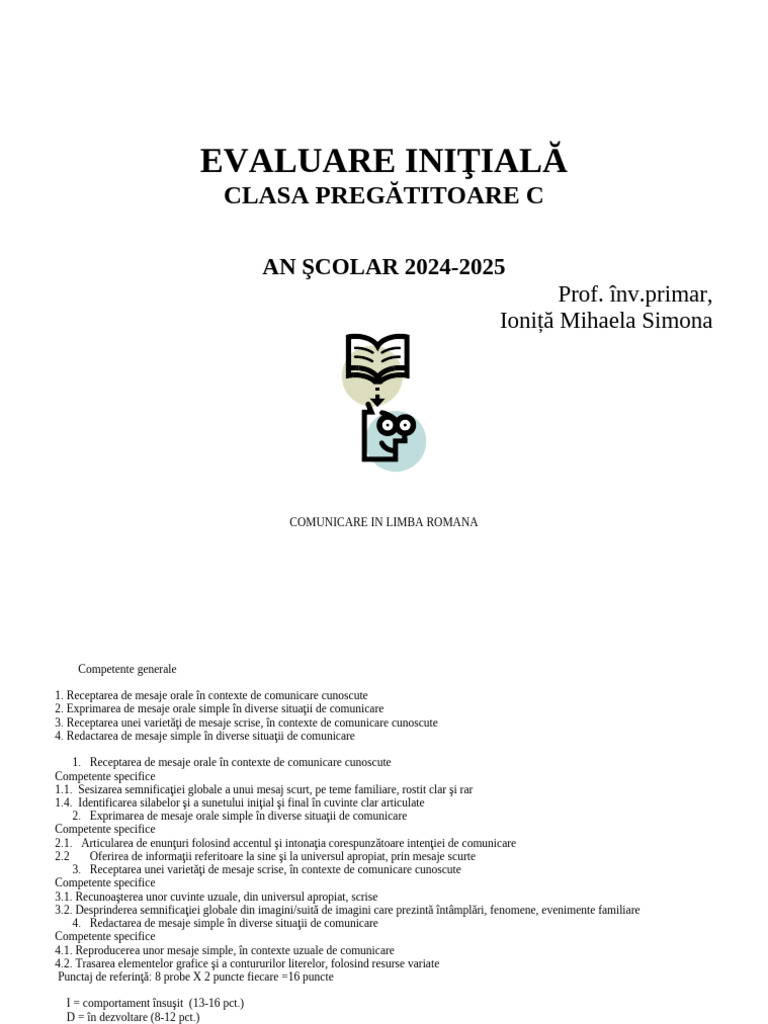 Evaluare Initiala de Modificat | PDF