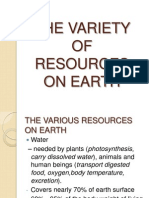 The Variety OF Resources On Earth