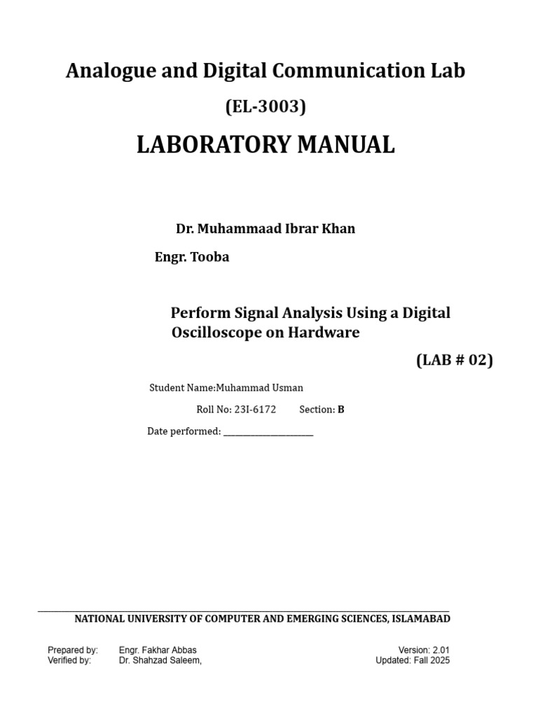 Digital Oscilloscope Signal Analysis Lab | PDF | Amplitude | Electricity
