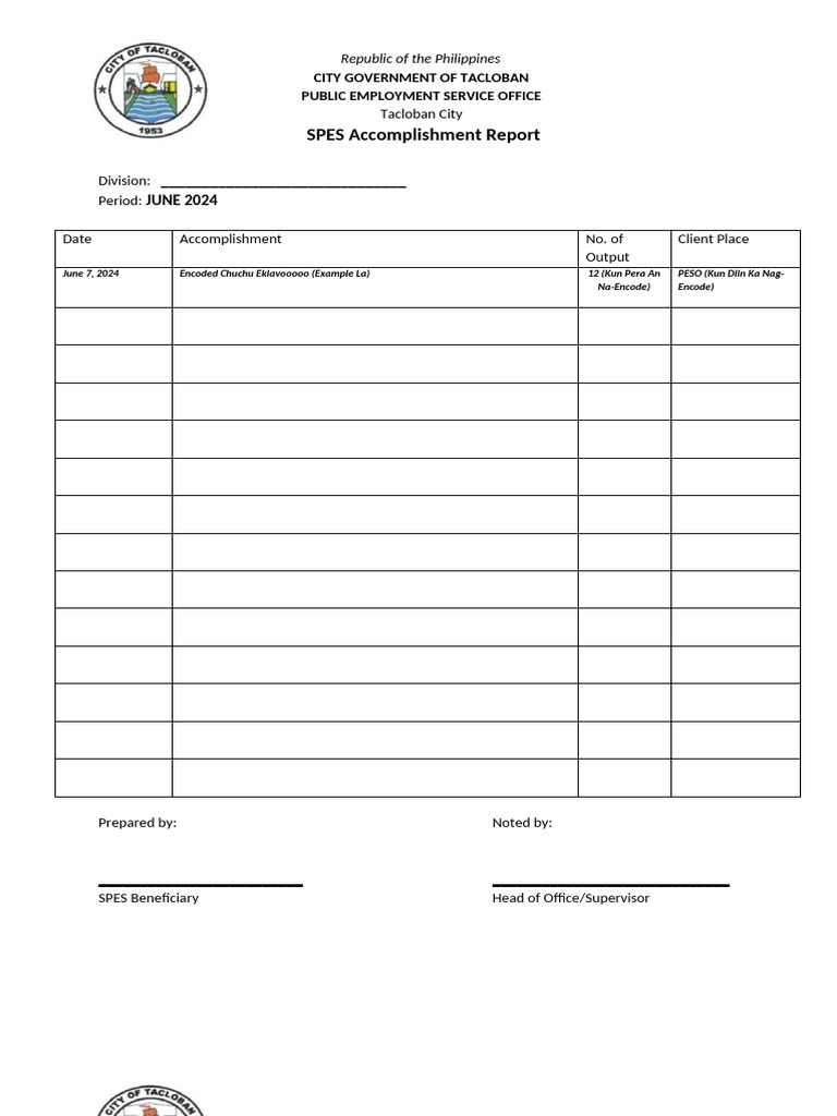 SPES Accomplishment Report 2024 | PDF
