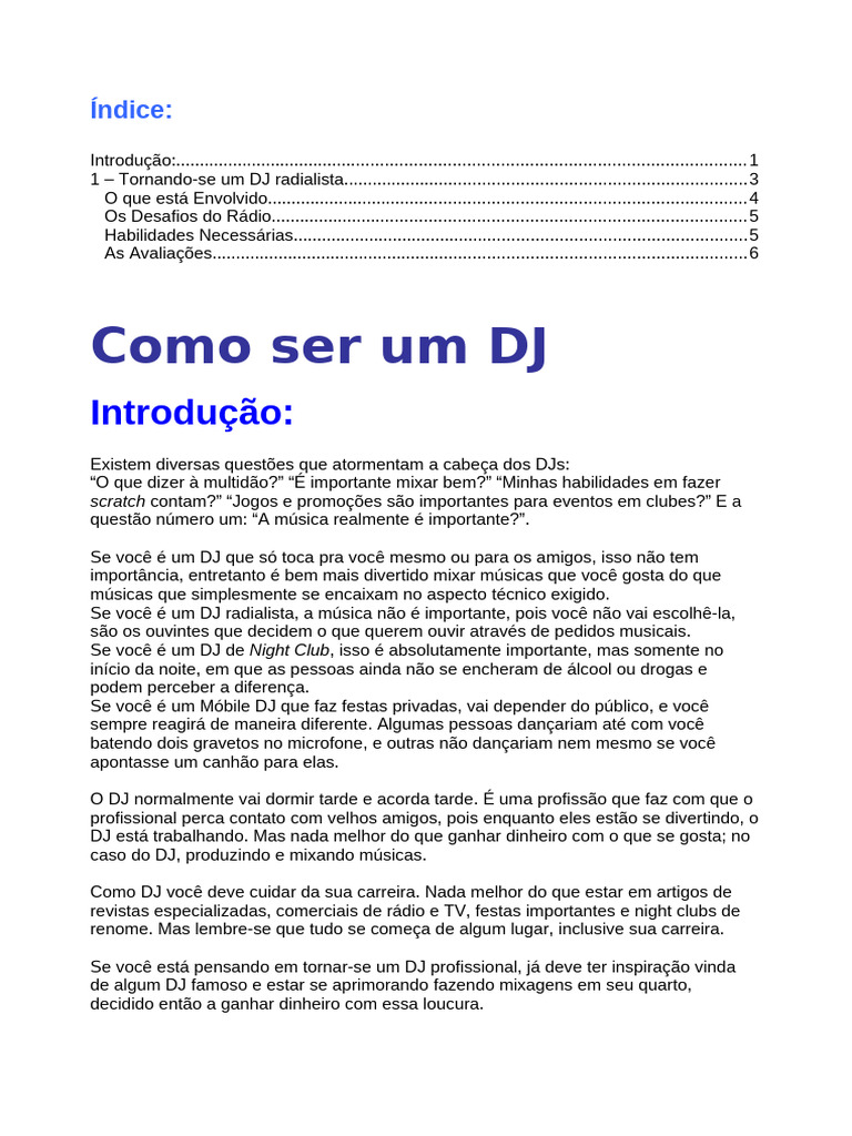 Guia Prático para DJs Profissionais | PDF | DJ | Tempo