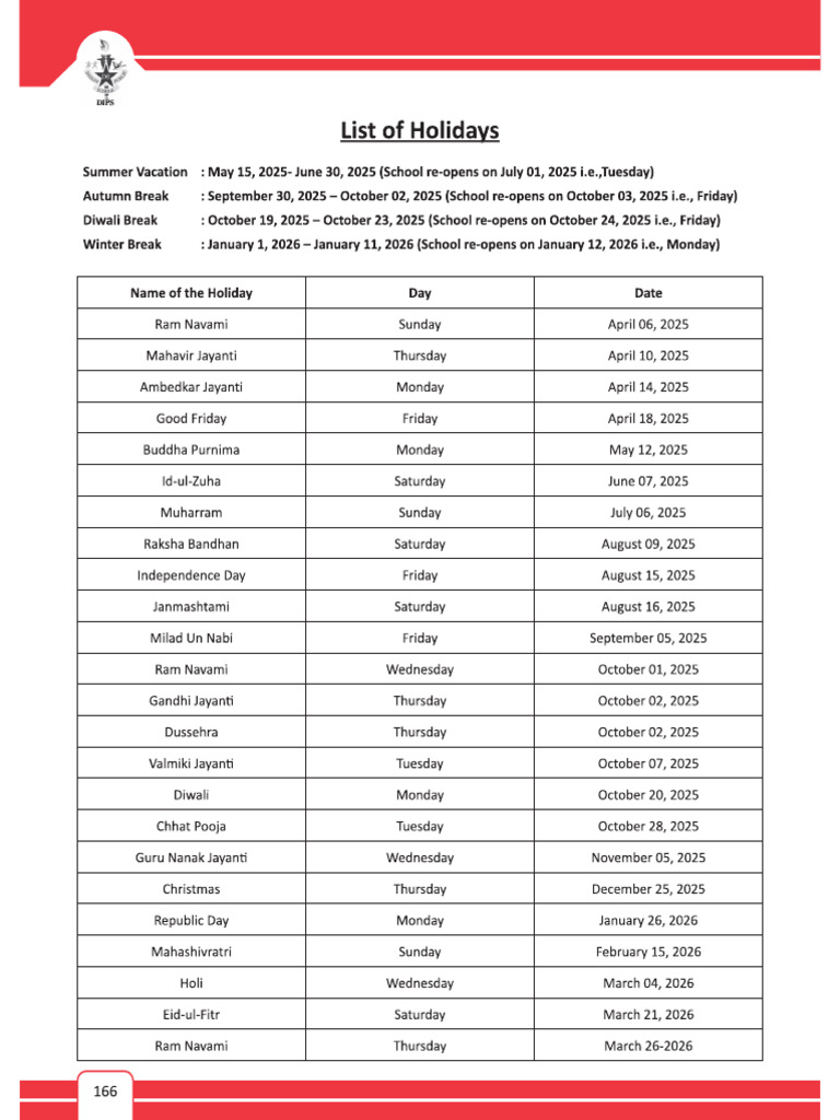 List of Holidays | PDF