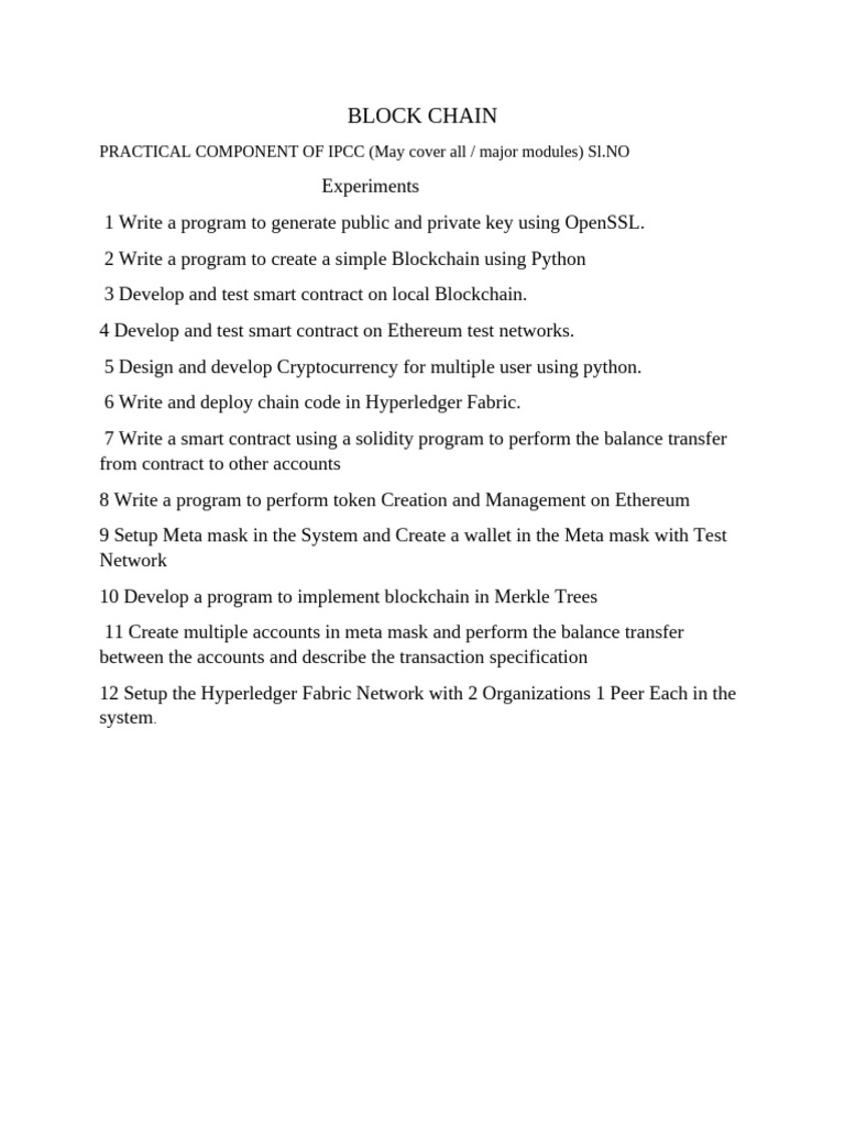 Block Chain Lab | PDF