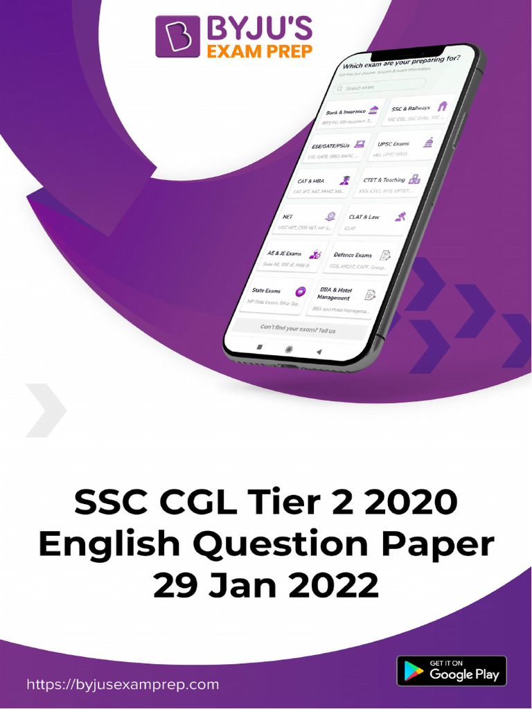 SSC CGL Tier 2 Paper 2 English Language and Comprehension Question ...