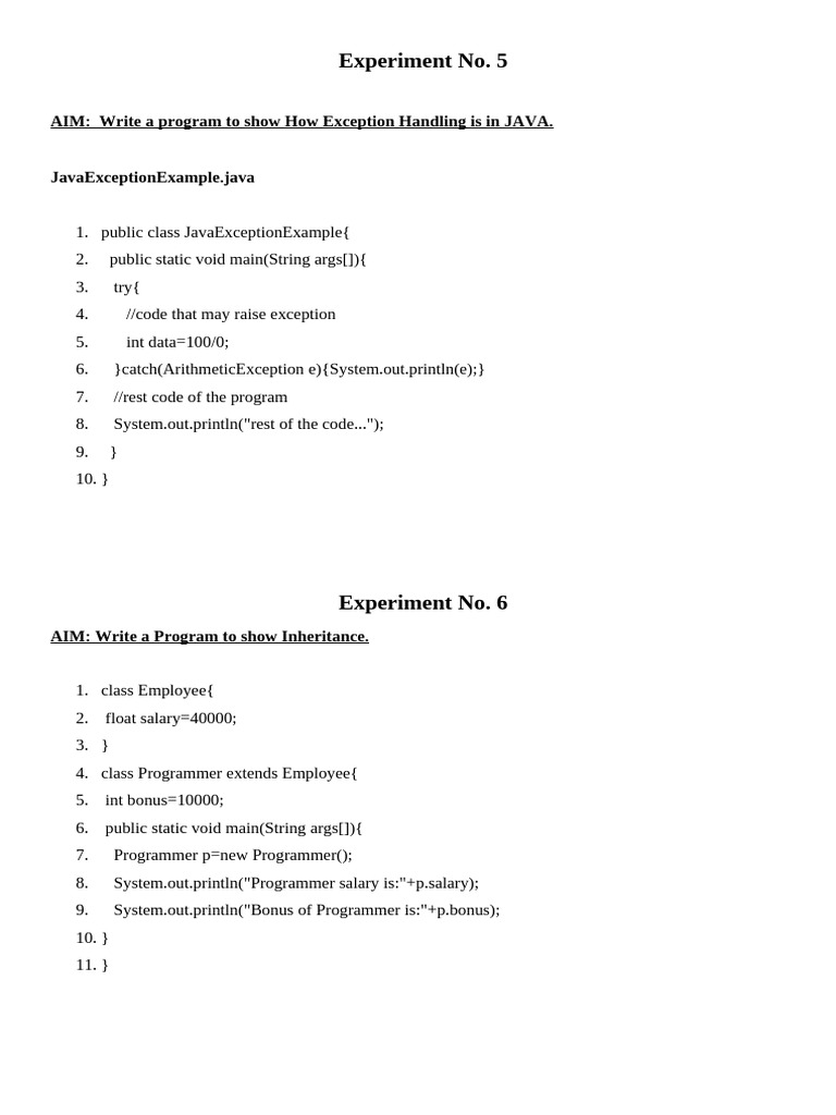 Java Exception Handling and Inheritance | PDF