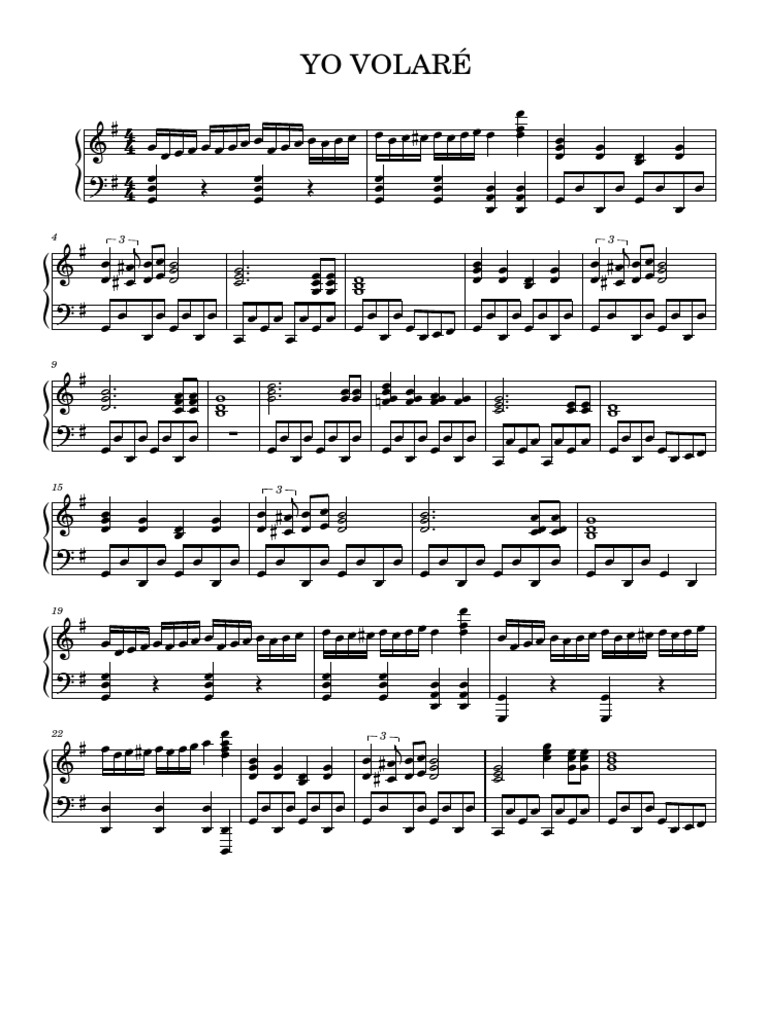 Yo Volar Piano 1758382204286 | PDF