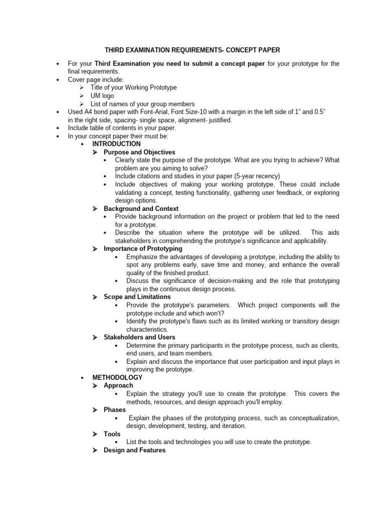 Concept Paper Guidelines for Prototype | PDF | Prototype | Methodology